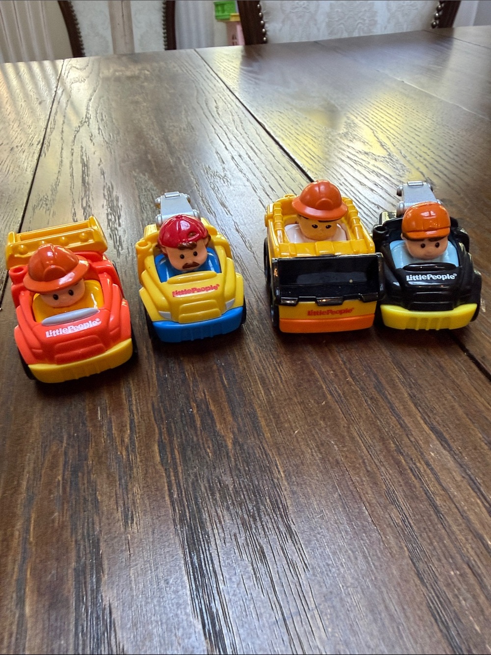 Fisher-Price Little People Wheelies Construction Vehicles Lot of 4. Year 2009